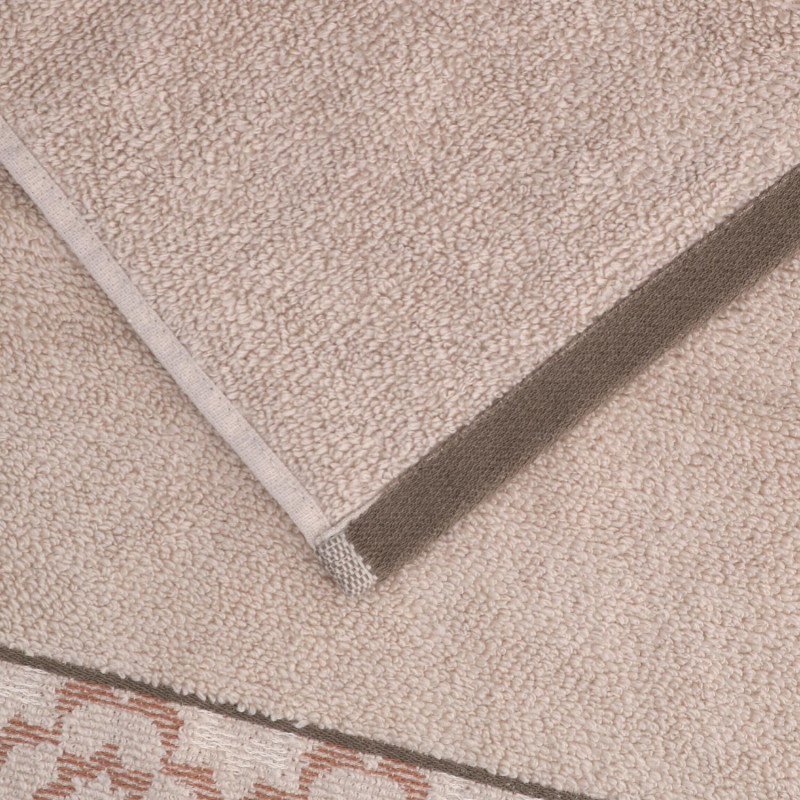 Asciugamano telo doccia Giada jacquard perla 100x150 cm morbido