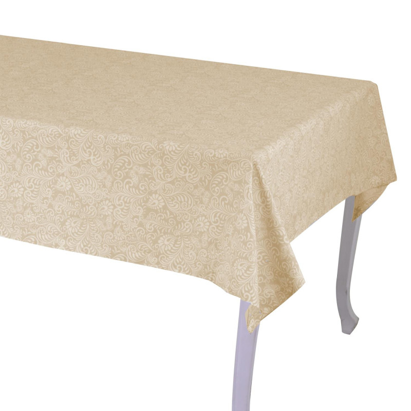 Tovaglia Flora Jaquard beige rettangolare 140x240 elegante