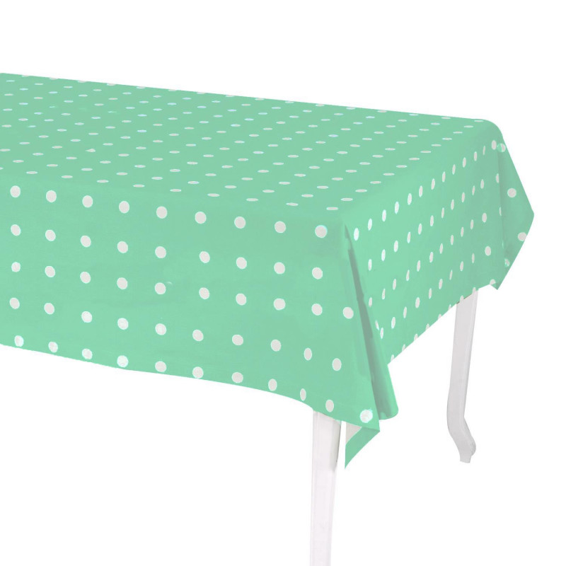 Tovaglia Pop Pois verde acqua rettangolare cm 140x240 vivace