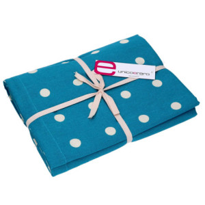 Zoom Tovaglia pop pois blu petrolio rettangolare cm 140x240