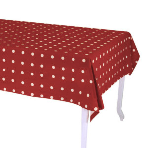 Tovaglia Pop Pois bordeaux rettangolare cm 140x240 vivace moderna