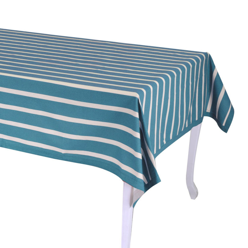 Tovaglia Pop Righe blu petrolio rettangolare cm 140x240 moderna