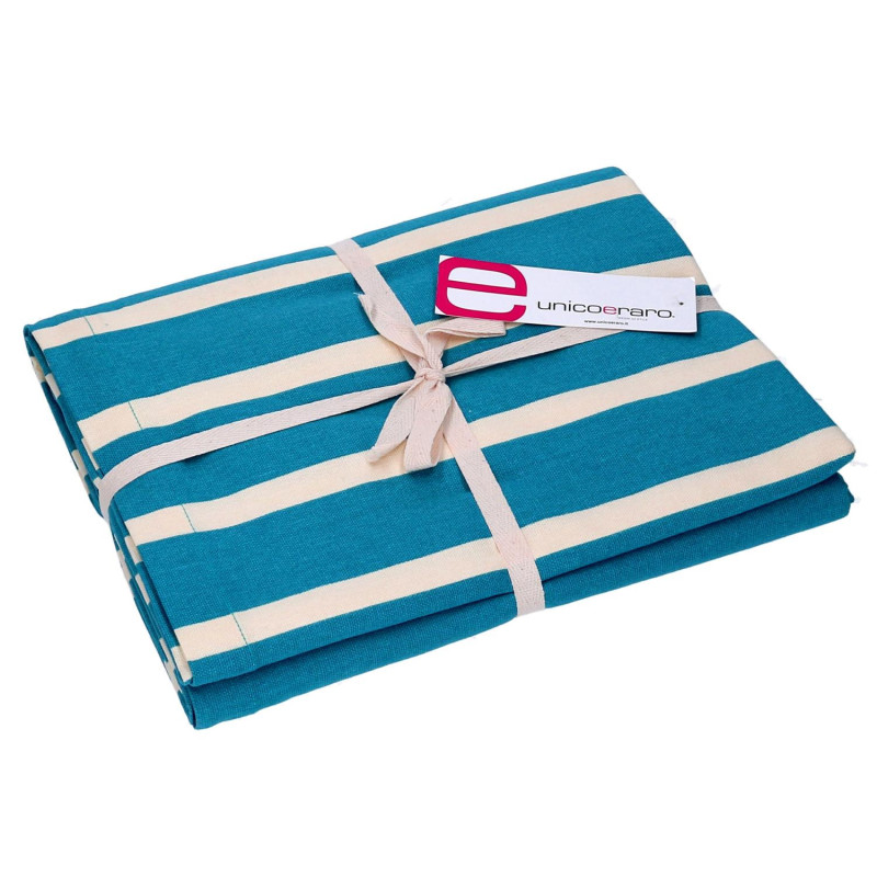 Tovaglia Pop Righe blu petrolio rettangolare cm 140x240 moderna