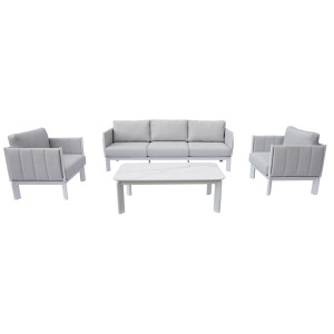 Salotto Cannes Alluminio Bianco E Imbottiture Moia