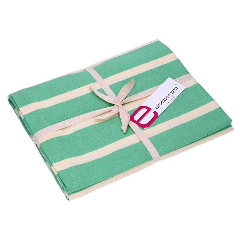Tovaglia Pop Righe Verde Acqua 140x240 cm – Eleganza Casa