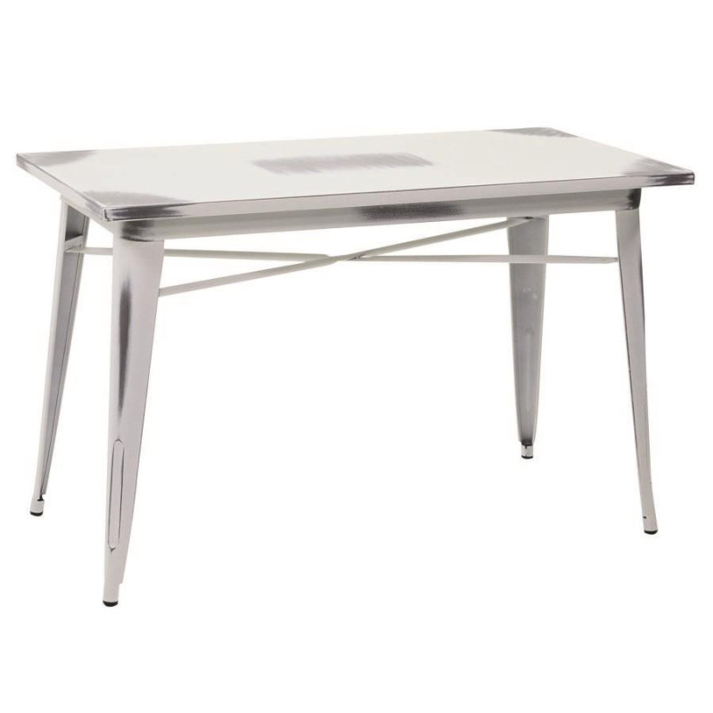 Tavolo top ferro Bristol bianco antico 120x60x76 cm giardino