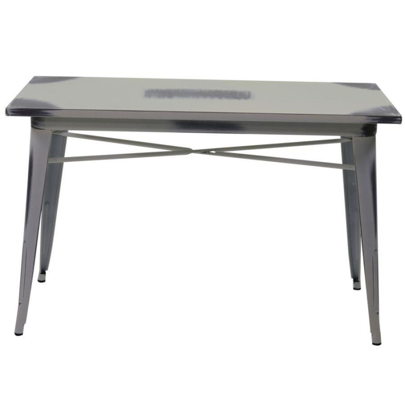 Tavolo top ferro Bristol bianco antico 120x60x76 cm giardino