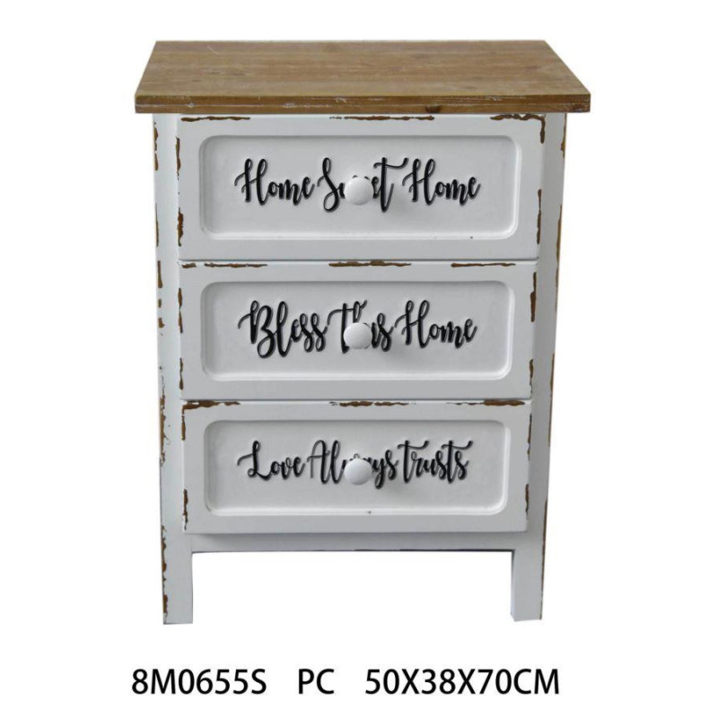 Mobile Breslavia 3 cassetti 50x38xH70 pratico elegante ingresso