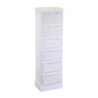 Mobiletto legno Liverpool 6 cassetti bianco 29x23x95 cm casa
