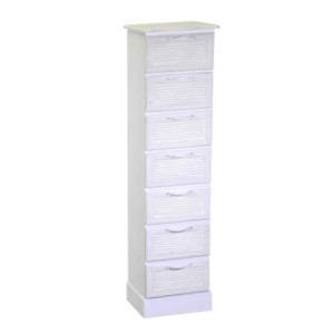 Mobiletto legno Liverpool 7 cassetti bianco 29x23x109 cm casa