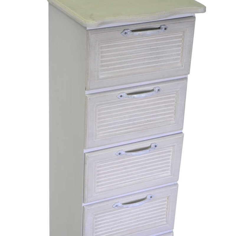 Mobiletto legno Liverpool 7 cassetti bianco 29x23x109 cm casa