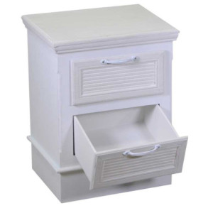 Zoom Mobiletto legno liverpool 2 cassetti bianco cm 37x30h49
