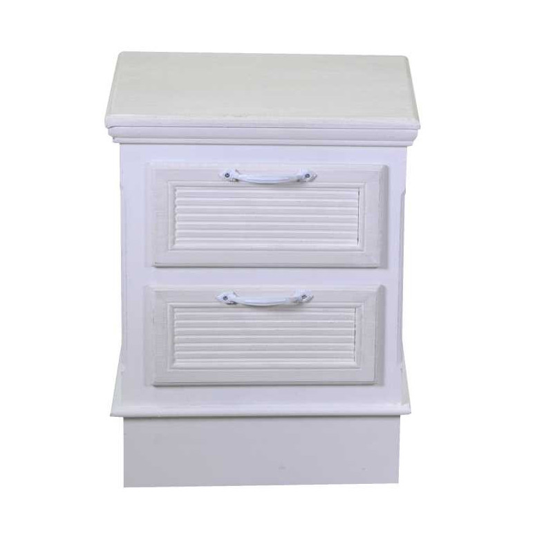 Mobiletto legno liverpool 2 cassetti bianco cm 37x30h49
