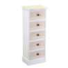 Mobiletto legno Losanna 5 cassetti crema 29x23x81 cm elegante