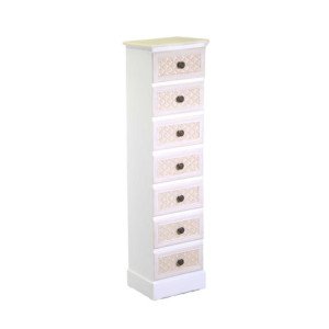 Mobiletto legno Losanna 7 cassetti crema 29x23x109 cm casa