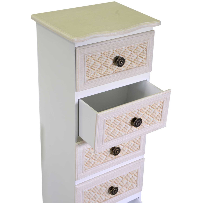 Mobiletto legno Losanna 7 cassetti crema 29x23x109 cm casa
