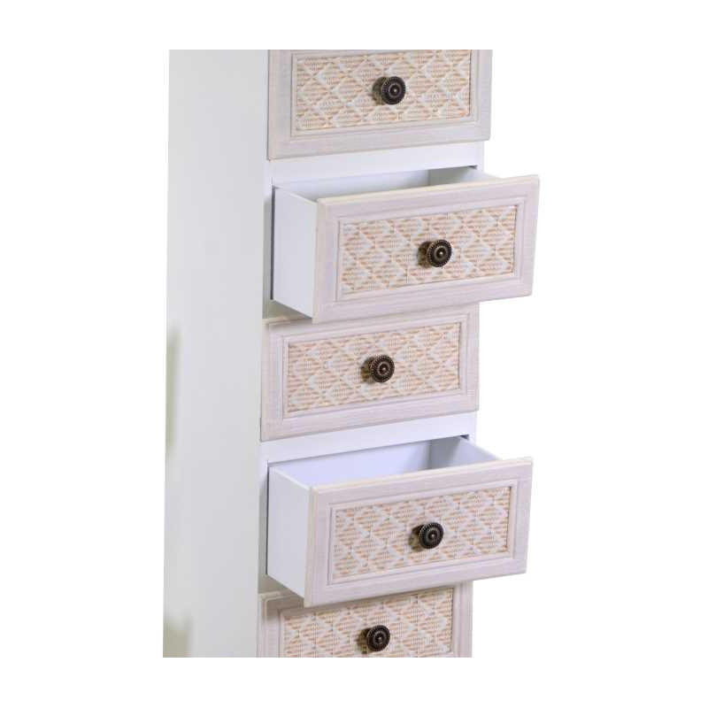 Mobiletto legno Losanna 7 cassetti crema 29x23x109 cm casa
