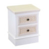Mobiletto legno Losanna 2 cassetti crema 37x30x49 cm casa