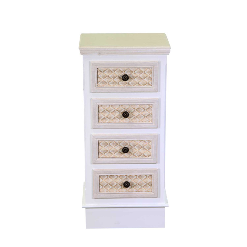 Mobiletto legno Losanna 4 cassetti crema 37x30x79,5 cm casa