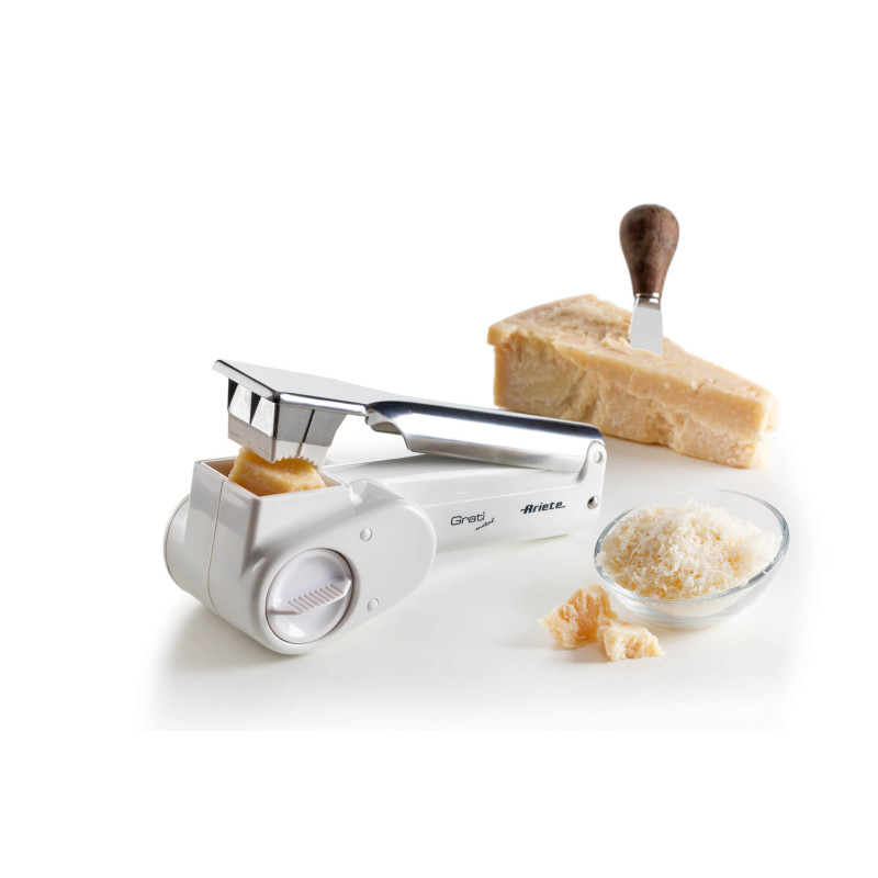 Grattugia elettrica senza filo 2 rulli inox bianco argento