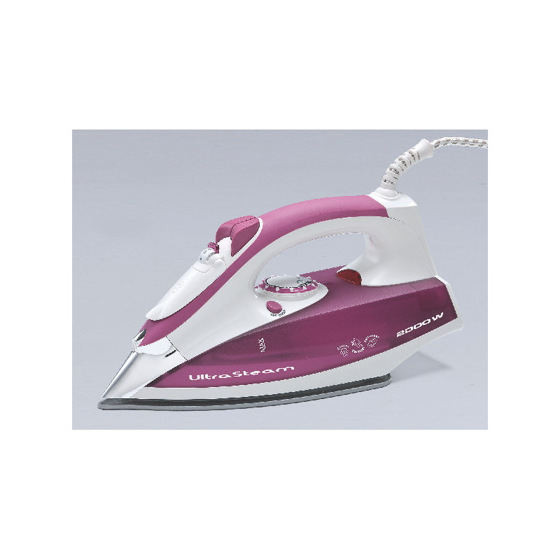 Ferro da stiro piastra acciaio inox 2200W serbatoio 280ml rosa