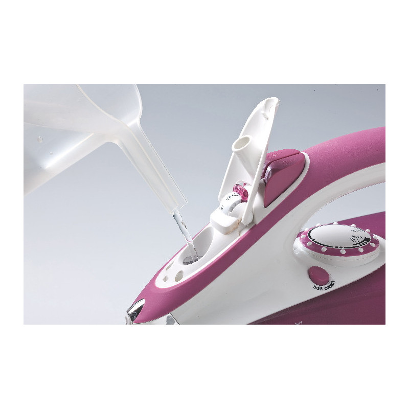 Ferro da stiro piastra acciaio inox 2200W serbatoio 280ml rosa