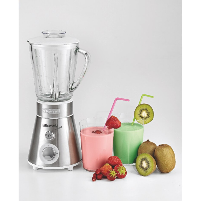 Frullatore tazza in vetro 800ml lame inox 300W Argento