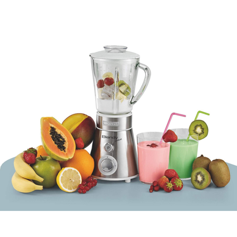 Frullatore tazza in vetro 800ml lame inox 300W Argento