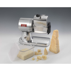 Zoom Grattugia elettrica professionale - Per formaggio, pane, cioccolato, frutta secca - 350W - Argento