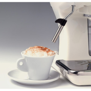 Zoom Macchina da caffè espresso - Per polvere e cialde ESE - Filtro 1 e 2 tazze - Montalatte - 850W - Beige