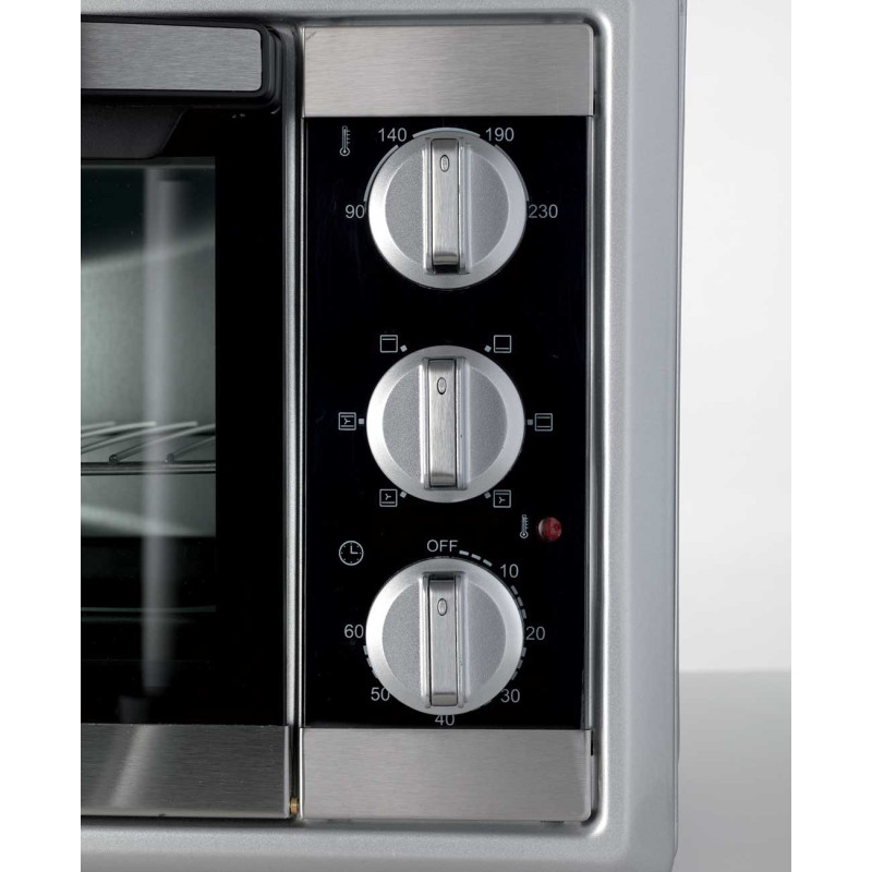 Forno elettrico ventilato 25L doppio vetro 1500W timer 60min