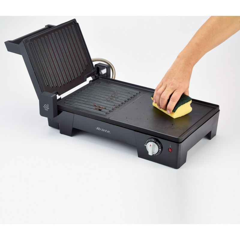 Griglia elettrica 3 in 1 barbecue piastra liscia rigata 180°
