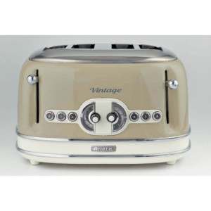 Zoom Tostapane Vintage 4 Fette - 6 Livelli di Tostatura, Funzione Defrost - Beige