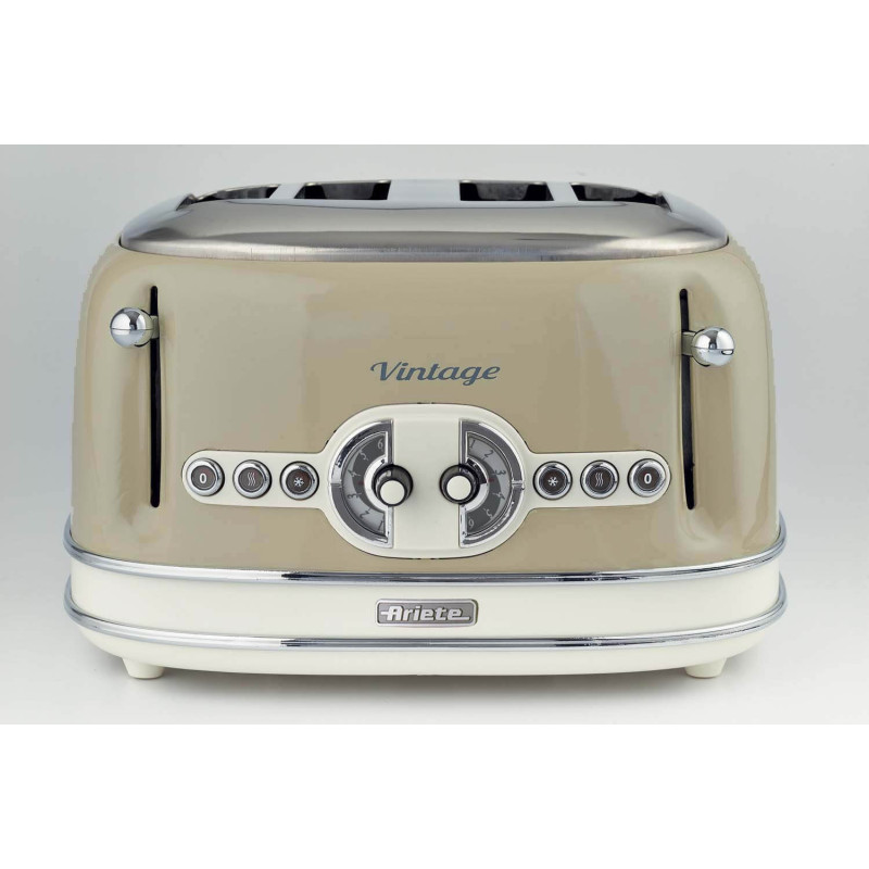 Tostapane vintage 4 fette 6 livelli defrost beige 1700W