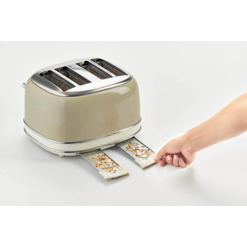 Tostapane vintage 4 fette 6 livelli defrost beige 1700W