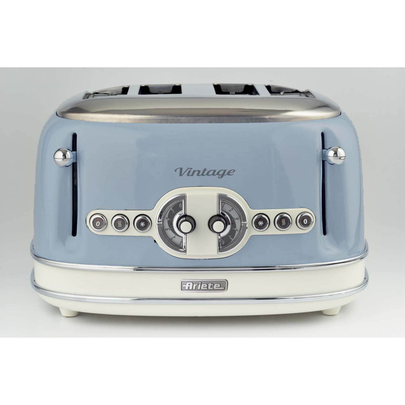 Tostapane vintage 4 fette 6 livelli defrost celeste 1700W