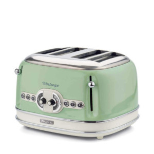 Tostapane vintage 4 fette 6 livelli defrost verde 1700W