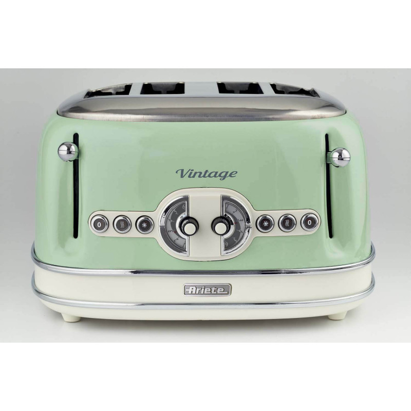 Tostapane vintage 4 fette 6 livelli defrost verde 1700W