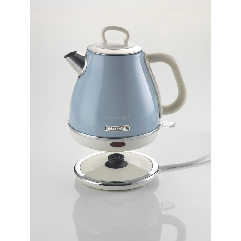 Bollitore vintage 1L autospegnimento acciaio inox 1600W celeste