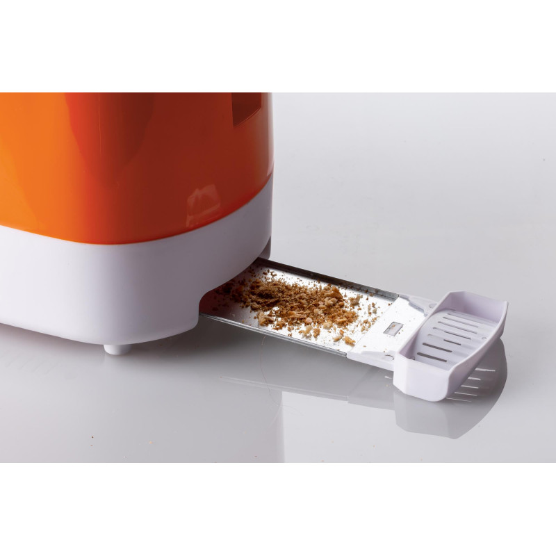 Tostapane 2 fette 9 livelli doratura 700W bianco arancio pinze