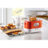 Tostapane 2 fette 9 livelli doratura 700W bianco arancio pinze