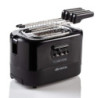 Tostapane 2 fette 9 livelli doratura 700W nero pinze incluse