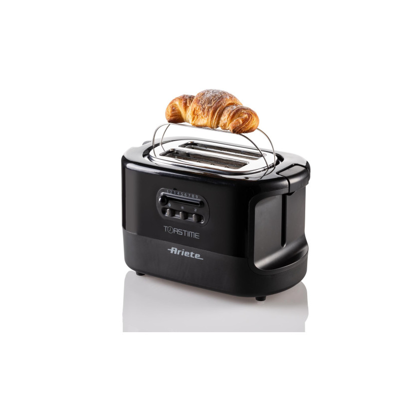 Tostapane 2 fette 9 livelli doratura 700W nero pinze incluse