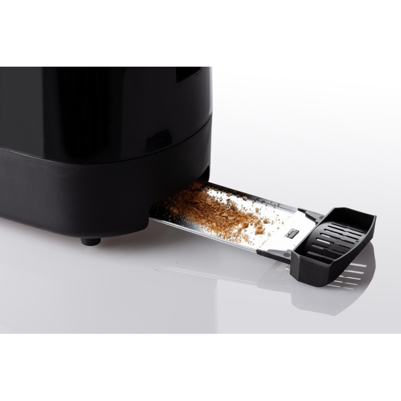 Tostapane 2 fette 9 livelli doratura 700W nero pinze incluse