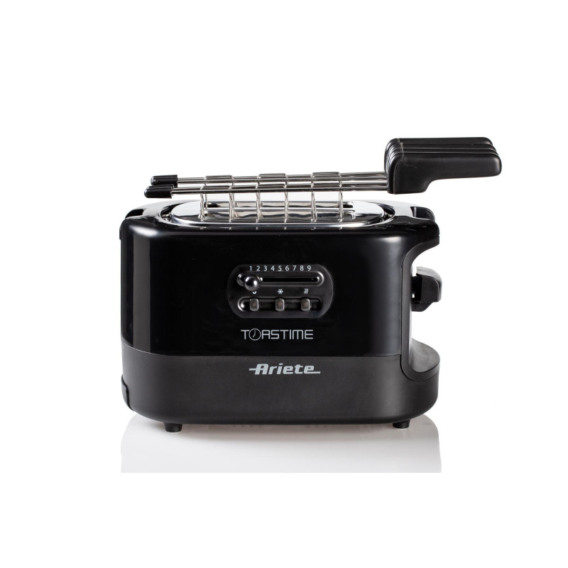 Tostapane 2 fette 9 livelli doratura 700W nero pinze incluse