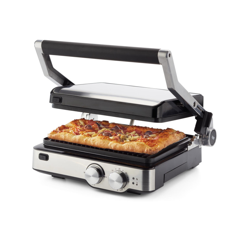 Griglia elettrica piastre antiaderenti 5 temperature 2000W inox