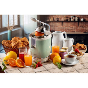 Zoom Spremiagrumi Elettrico con Leva - Motore Silenzioso - 85 Watt - Design Vintage - Verde