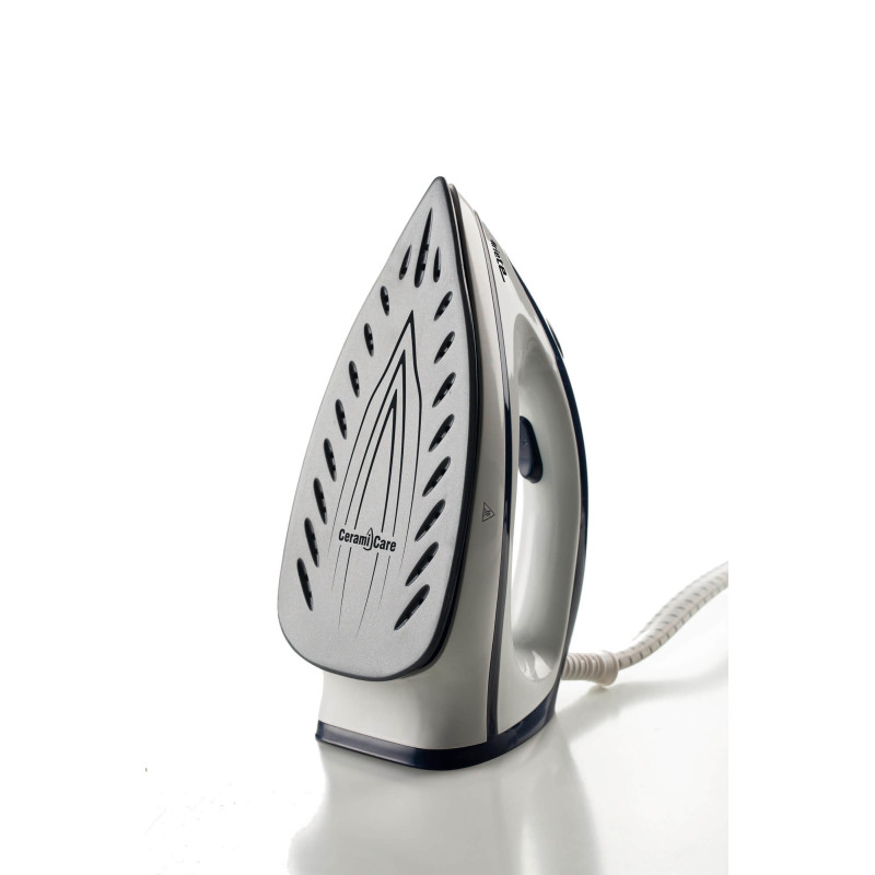 Ferro da stiro a vapore 2400W piastra ceramica blu
