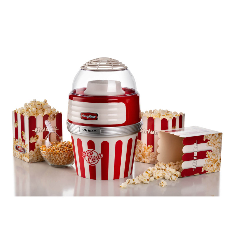Macchina per Popcorn XL 1100W 60g 2 Minuti Ciotola Rossa