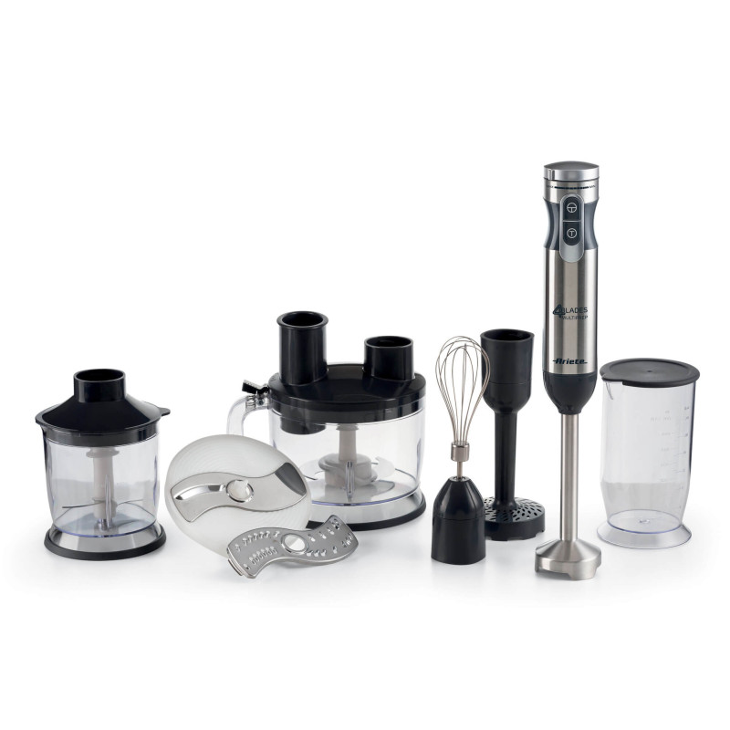 Frullatore a Immersione 7in1 - 1000W - 10 Velocità + Turbo - Capacità 2L - Silver